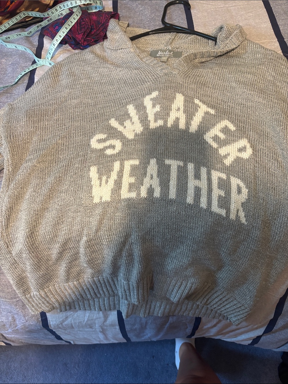 Marled Gray 'SWEATER WEATHER' Crewneck Hoodie Sweater